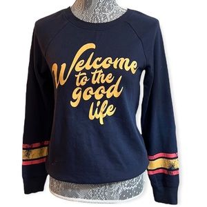 Zoe+liv Welcome to the good life graphic long sleeve tee sweater size XS